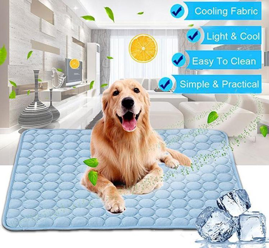 Cooling Ice Silk Pet Bed for Dogs and Cats - Ideal for Summer Comfort