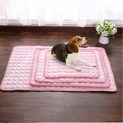 Cooling Ice Silk Pet Bed for Dogs and Cats - Ideal for Summer Comfort