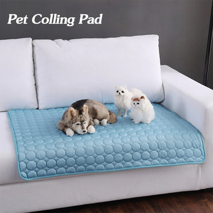 Cooling Ice Silk Pet Bed for Dogs and Cats - Ideal for Summer Comfort
