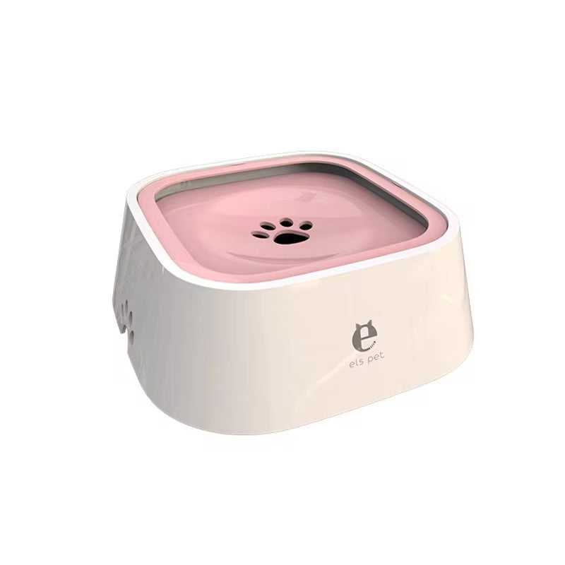 Non-Spill Floating Dog and Cat Water Bowl - Anti-Overflow Plastic Dispenser