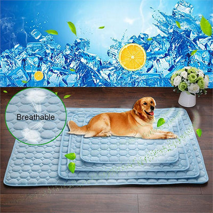 Cooling Ice Silk Pet Bed for Dogs and Cats - Ideal for Summer Comfort