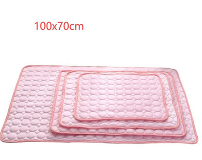 Cooling Ice Silk Pet Bed for Dogs and Cats - Ideal for Summer Comfort