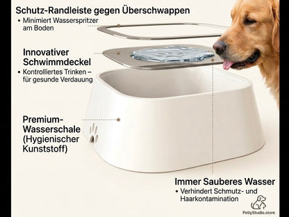 Schwimmender Wassernapf für Hunde und Katzen – Auslaufsicherer Kunststoff-Spender