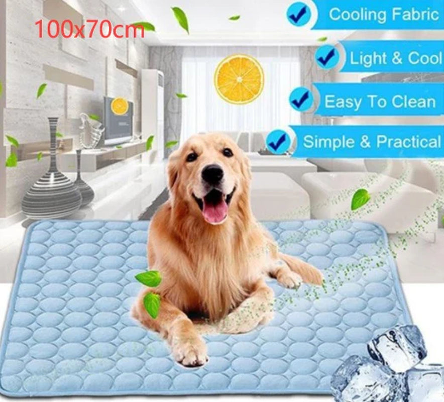 Cooling Ice Silk Pet Bed for Dogs and Cats - Ideal for Summer Comfort